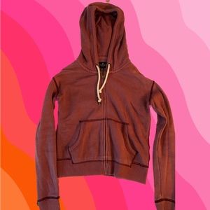 American Eagle burgundy zip-up hoodie